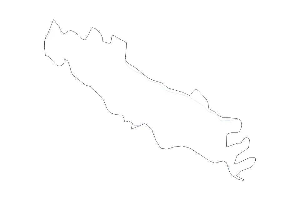 Outline map of Cremona, Italy with subdivision borders and rivers.