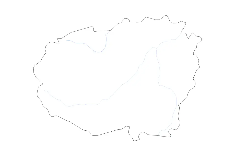 Mapa de Cuneo, Italy de tipo contorno y ríos para Europa, con contorno y ríos con límites limpios.