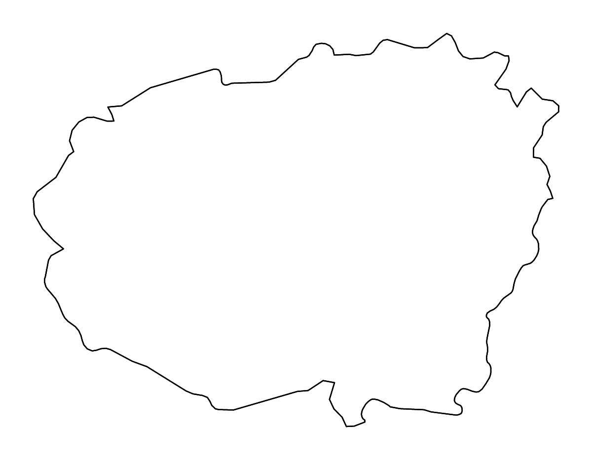 Outline map of Cuneo, Italy with rivers.