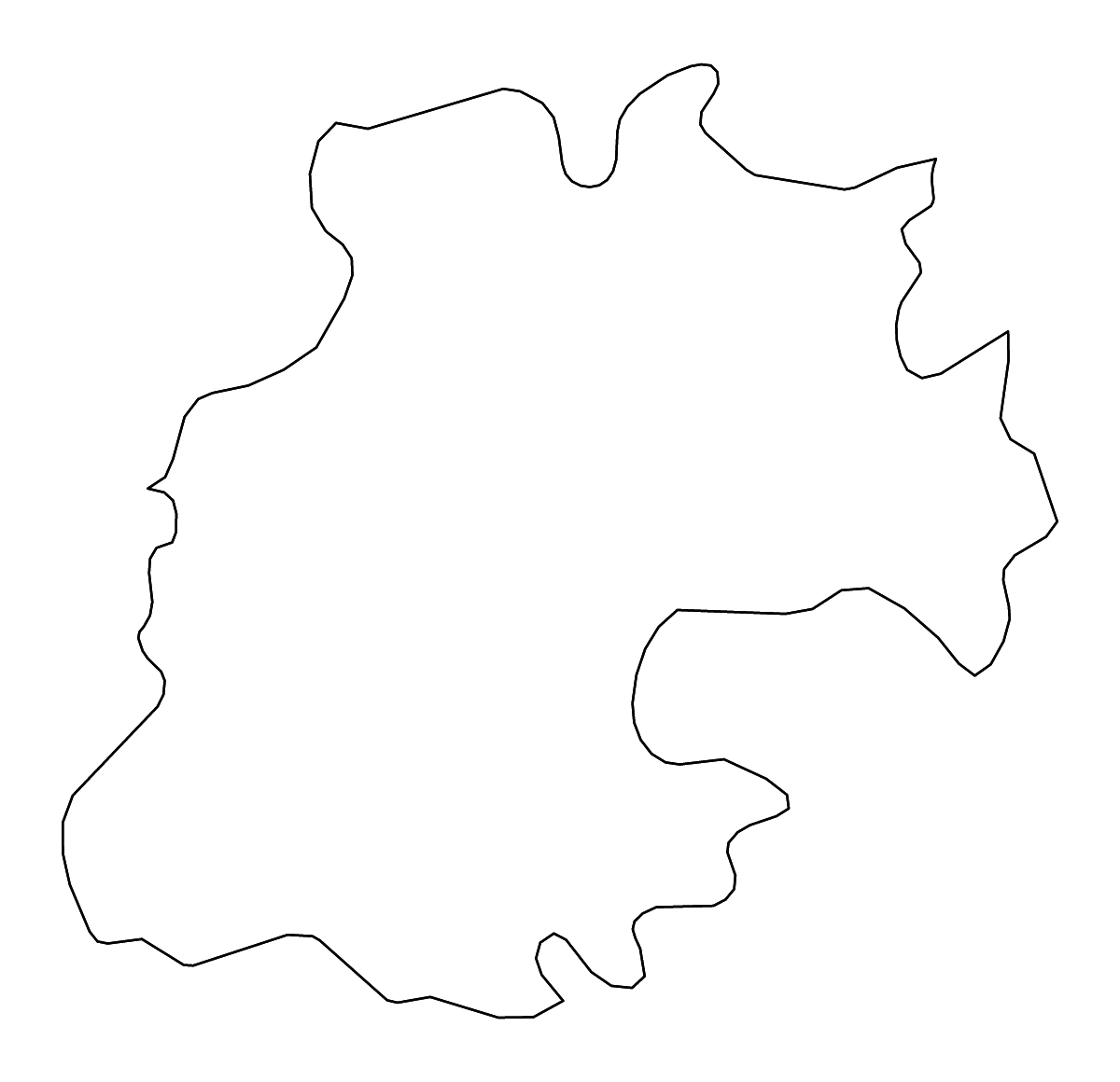 Outline map of Enna, Italy with rivers.