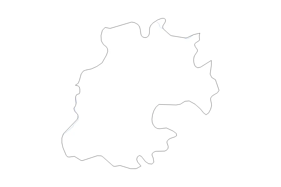 Outline map of Enna, Italy with subdivision borders and rivers.