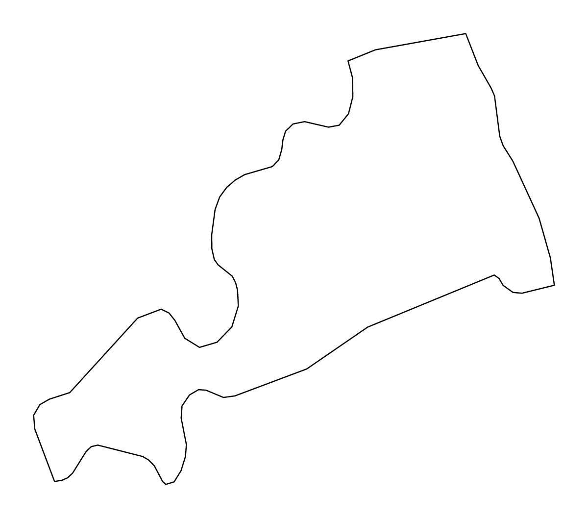 Outline map of Fermo, Italy.