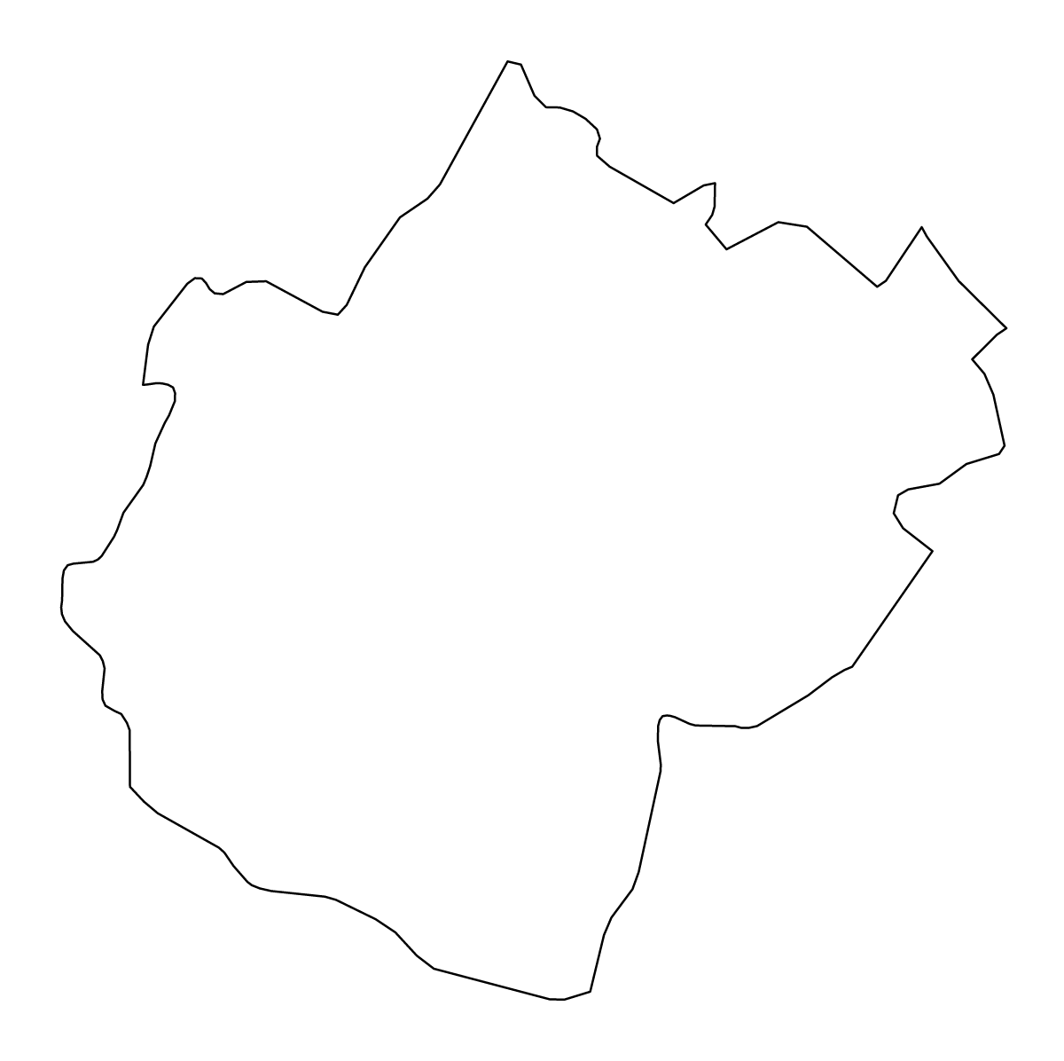 Outline map of Forlì-Cesena, Italy.