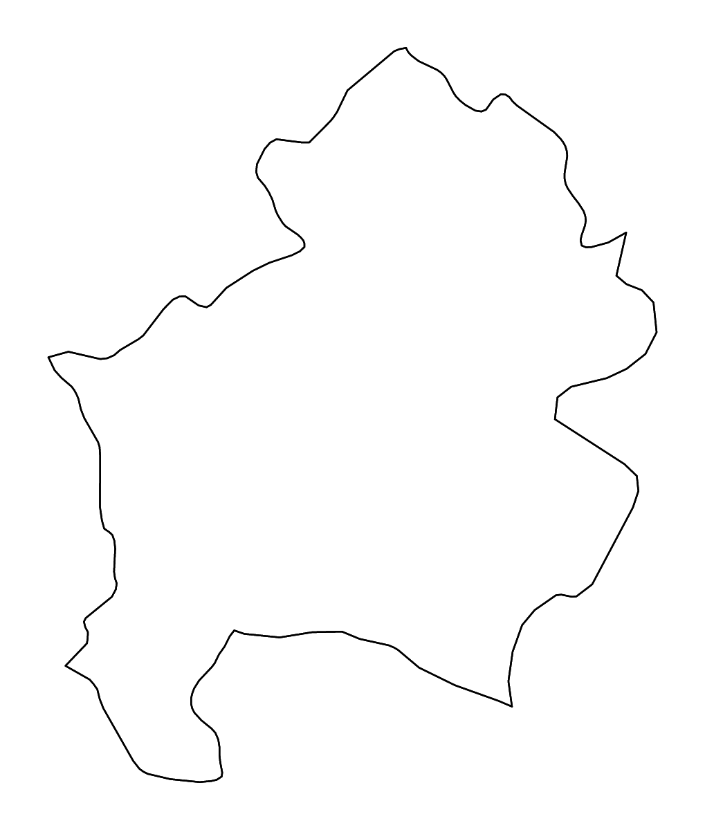 Outline map of Isernia, Italy with rivers.