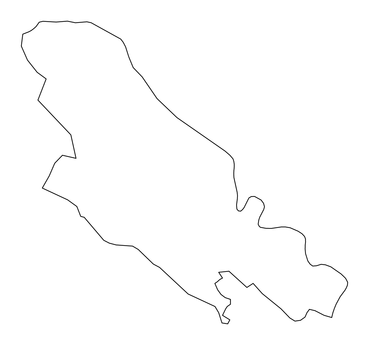 Outline map of La Spezia, Italy.