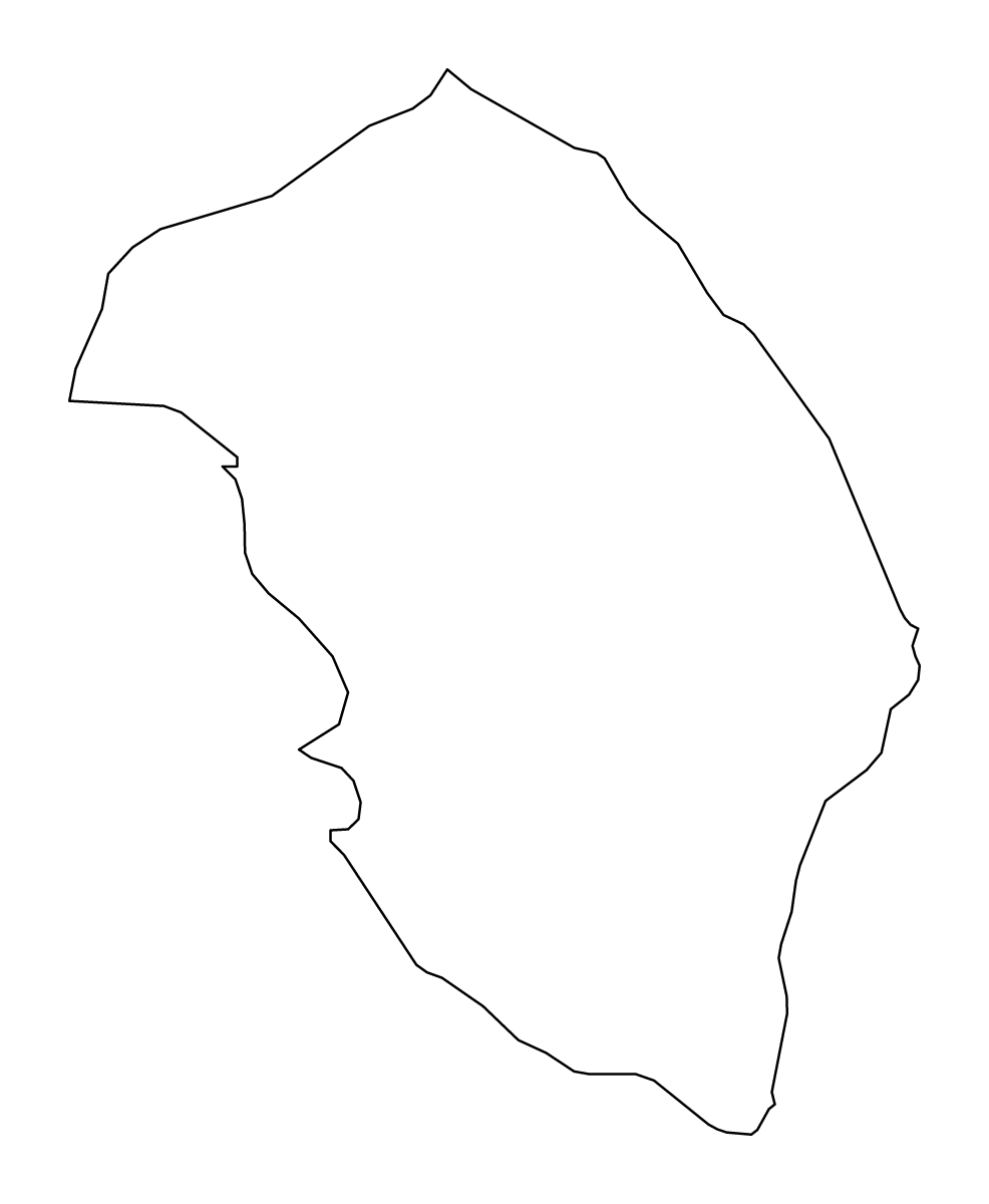 Outline map of Lecce, Italy.