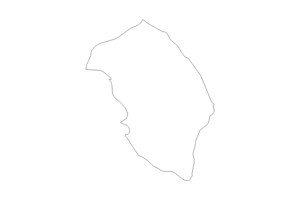 Outline map of Lecce, Italy with subdivision borders.