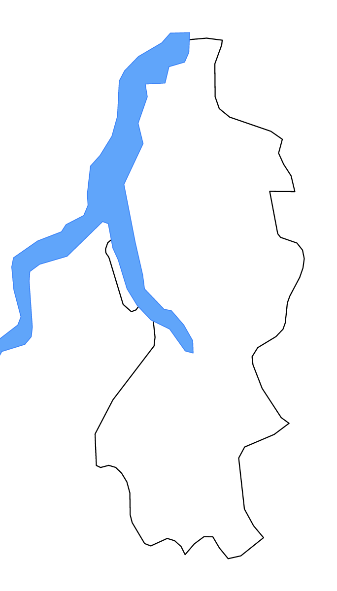 Carte de contour de Lecco, Italy avec lacs et rivières.