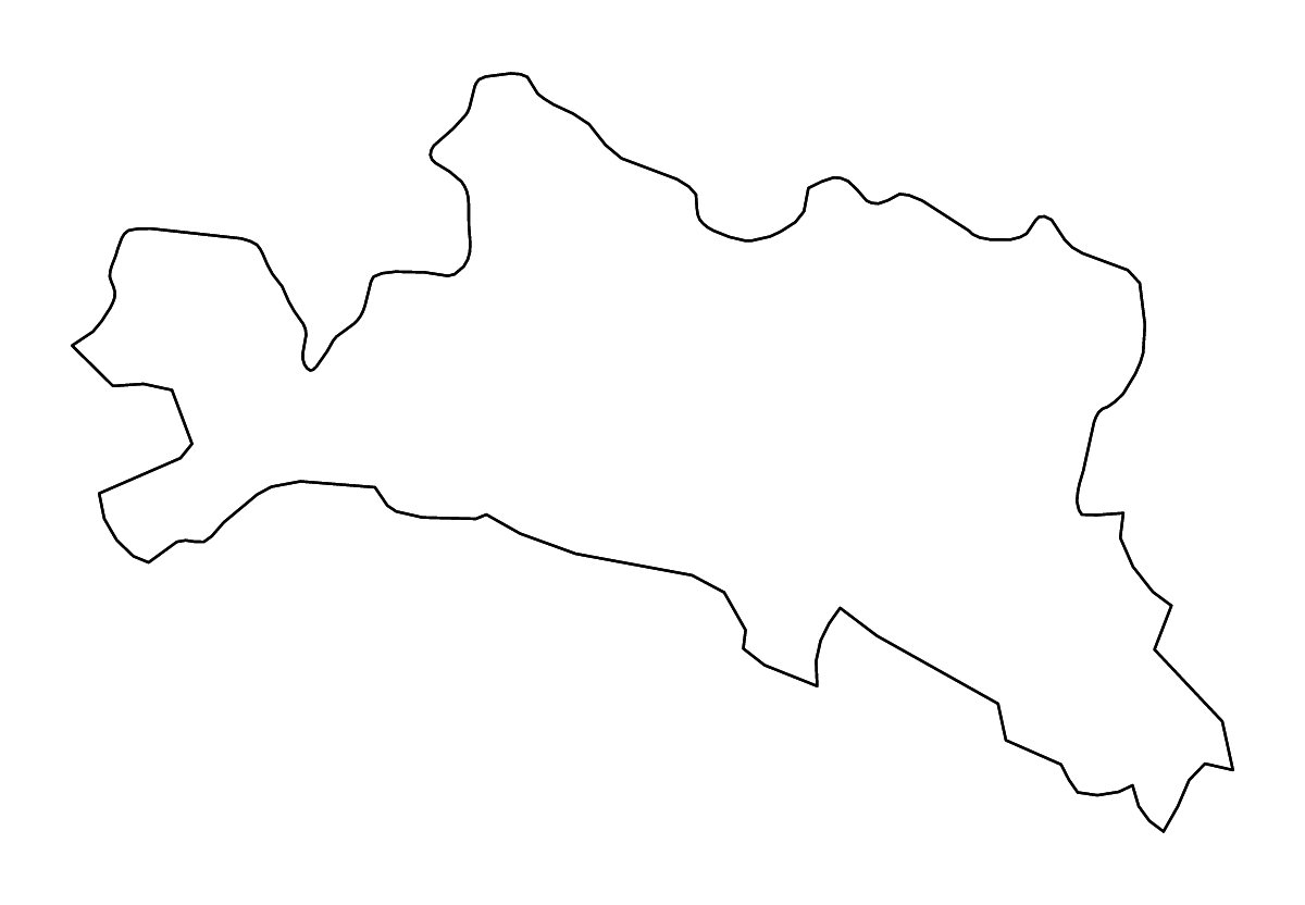 Carte de contour de Liguria, Italy avec rivières.