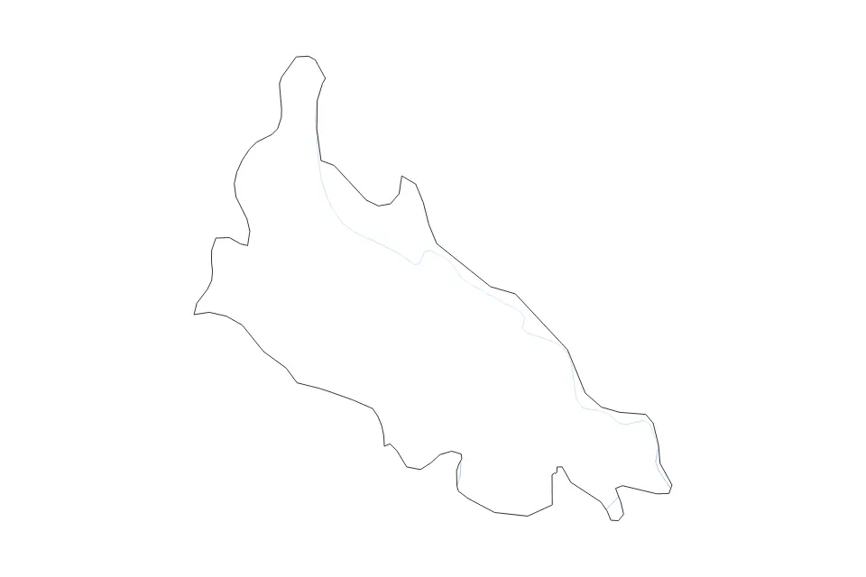Outline map of Lodi, Italy with subdivision borders and rivers.