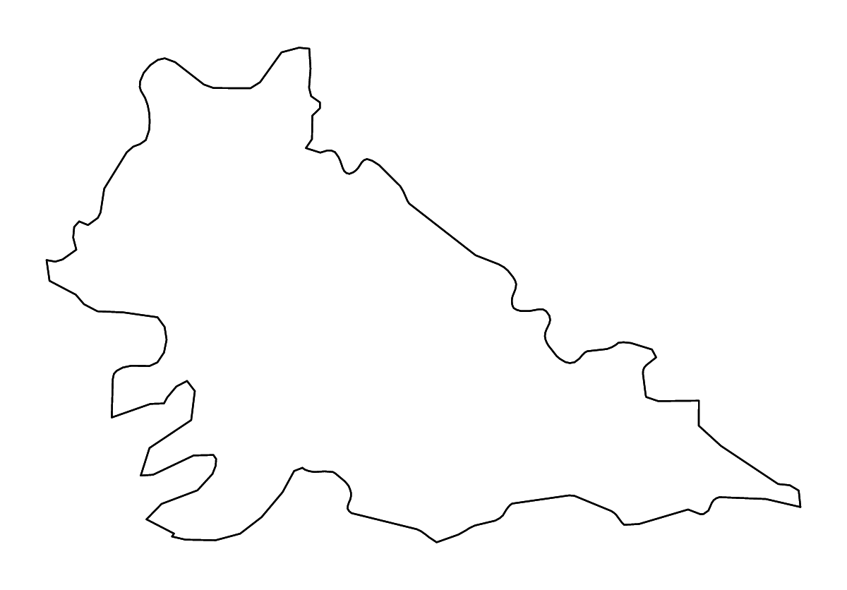 Carte de contour de Mantua, Italy avec rivières.
