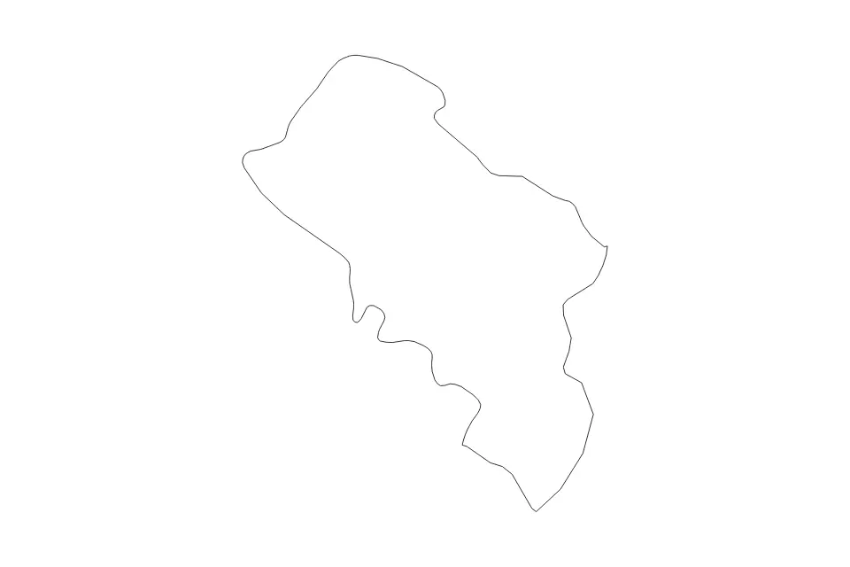 Outline map of Massa-Carrara, Italy with subdivision borders.