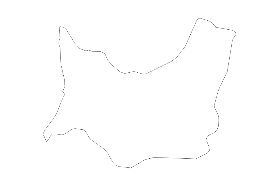 Outline map of Medio Campidano, Italy with subdivision borders.