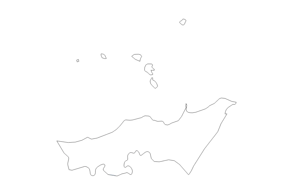 Outline map of Messina, Italy with subdivision borders and rivers.