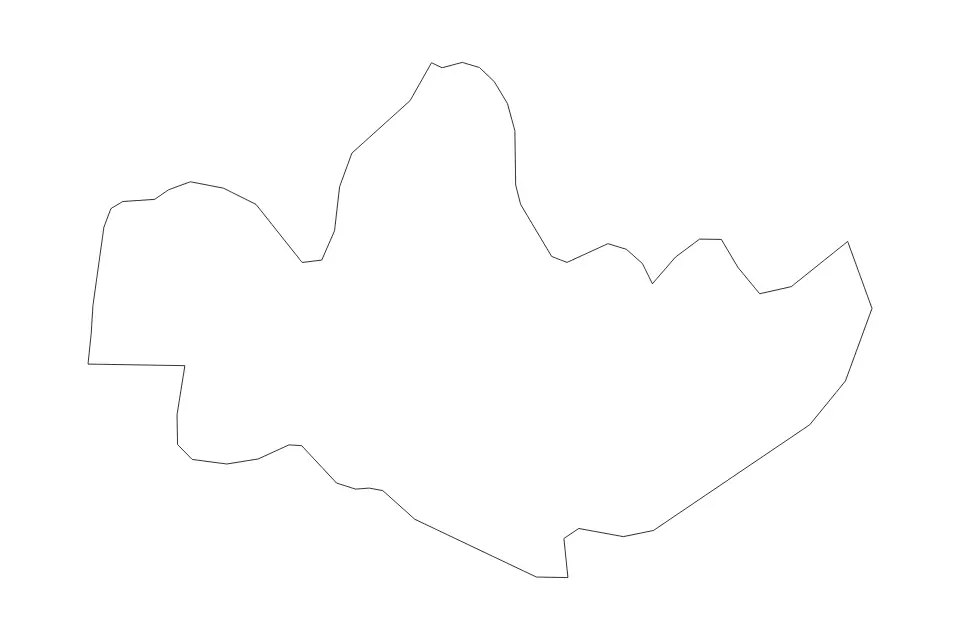 Outline map of Monza and Brianza, Italy with subdivision borders.