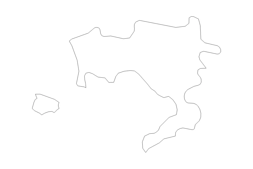 Mapa de Naples, Italy de tipo contorno para Europa, con contorno con límites limpios.