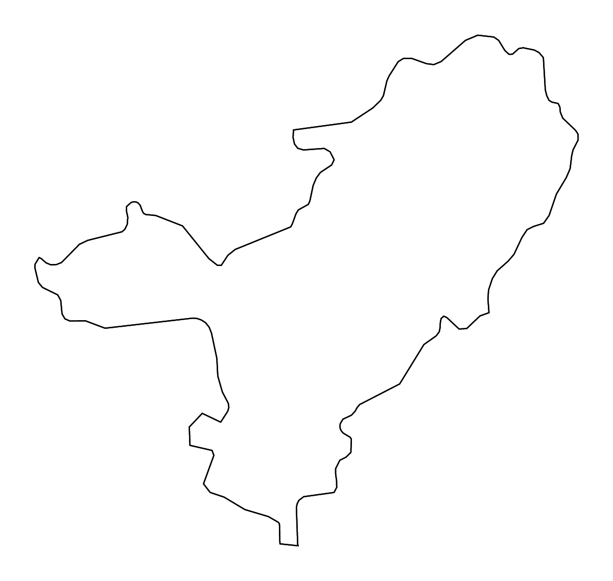 Outline map of Nuoro, Italy with rivers.
