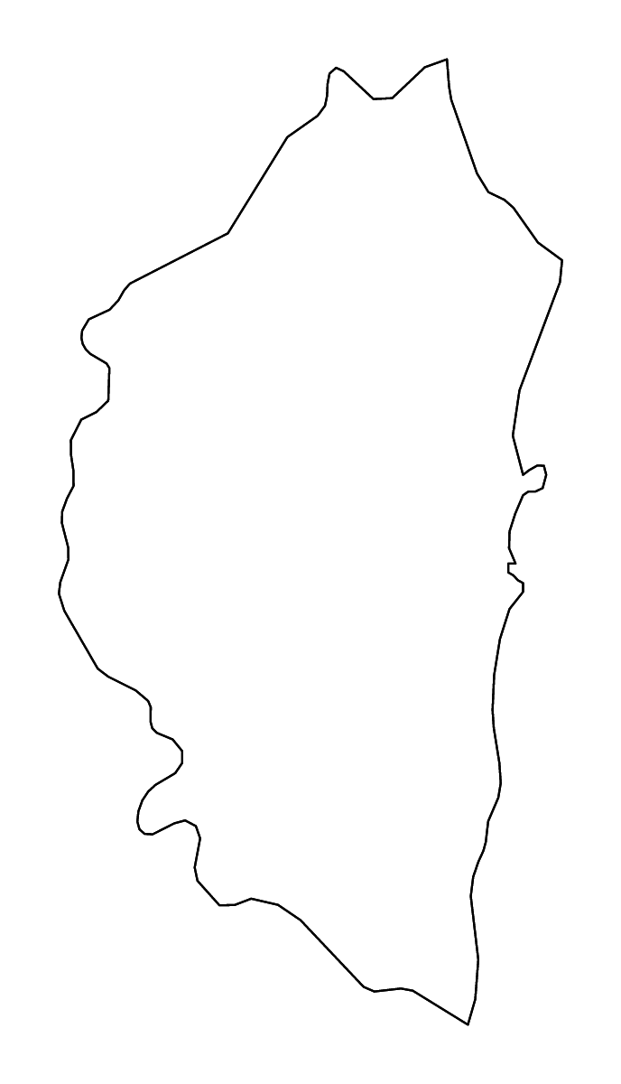Mapa de contorno de Ogliastra, Italy con ríos.