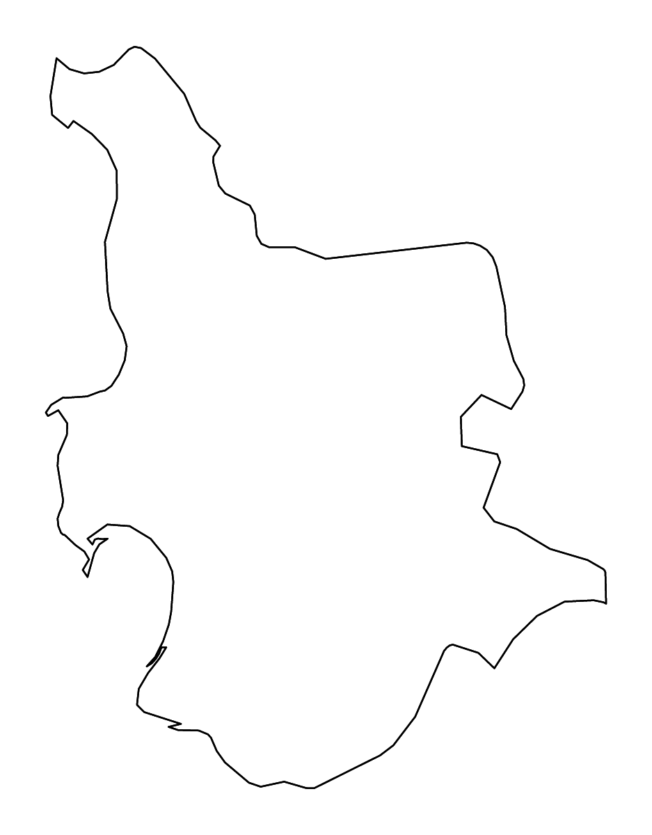Mapa de contorno de Oristano, Italy con ríos.