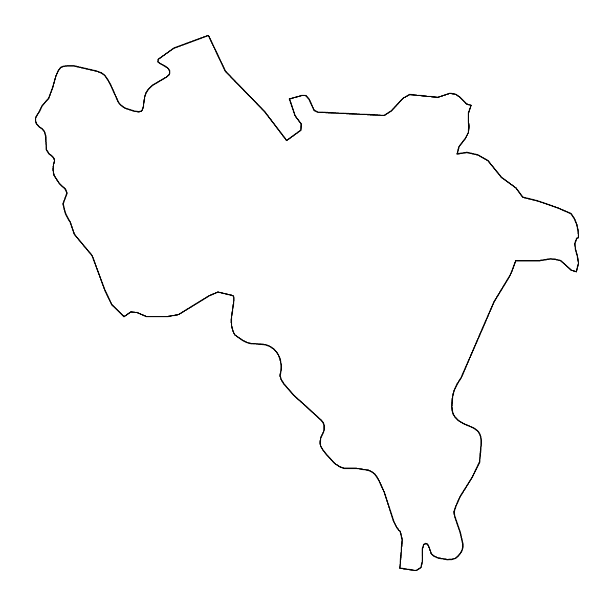 Mapa de contorno de Pavia, Italy con ríos.