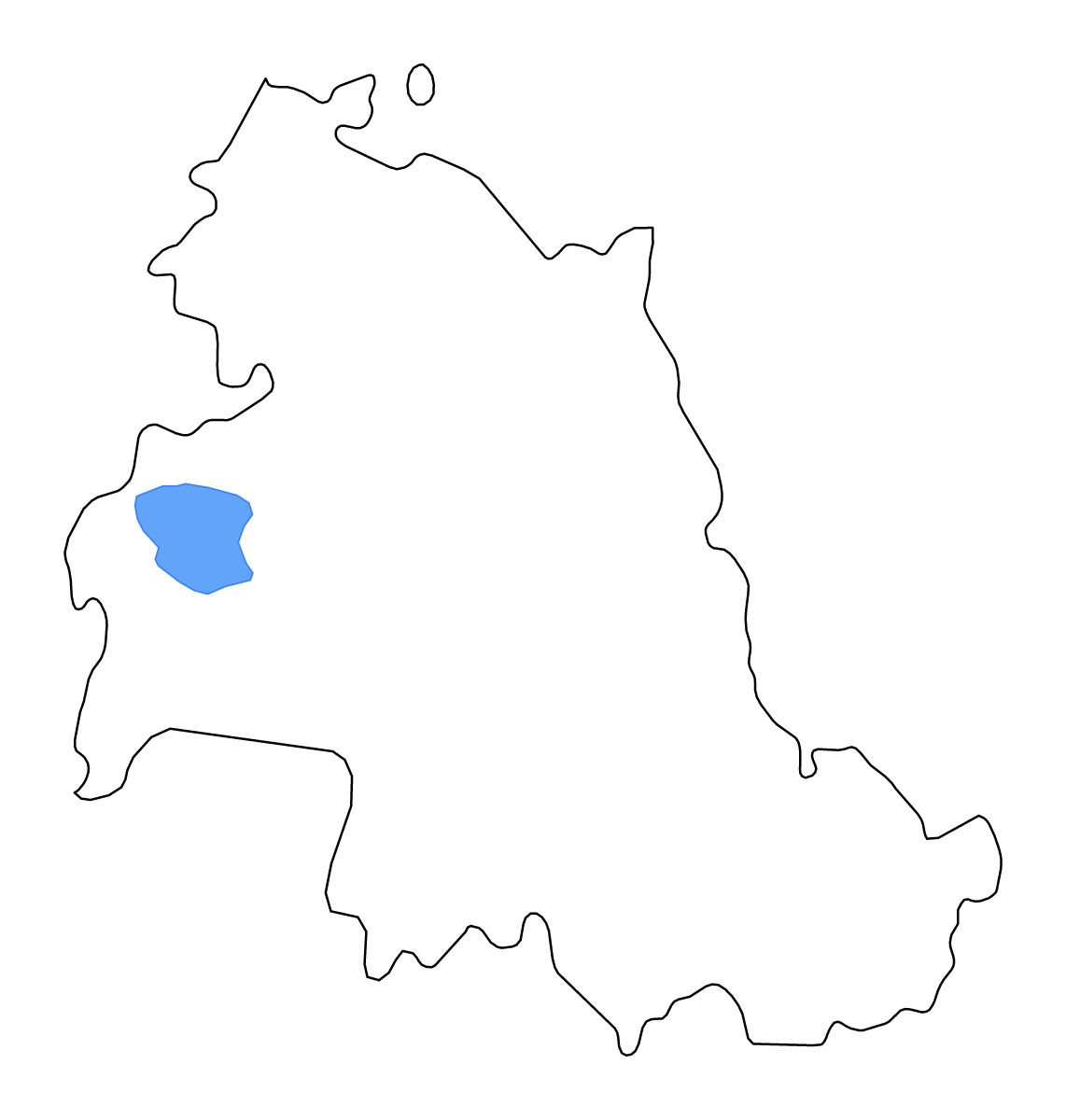 Outline map of Perugia, Italy with lakes and rivers.