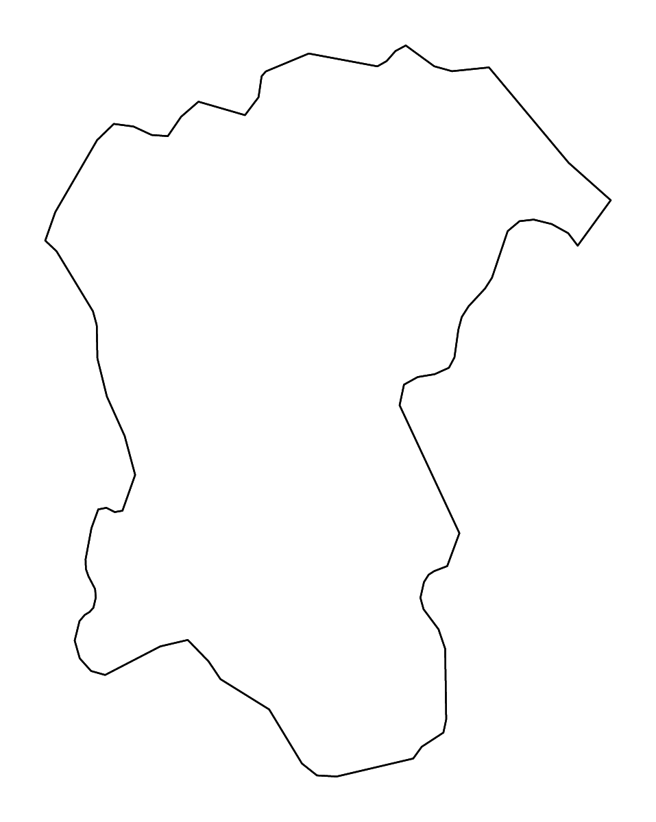 Mapa de contorno de Pescara, Italy con ríos.