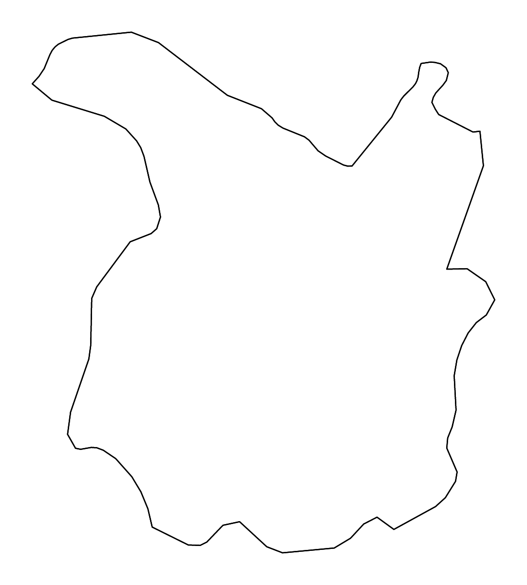 Mapa de contorno de Pistoia, Italy con ríos.