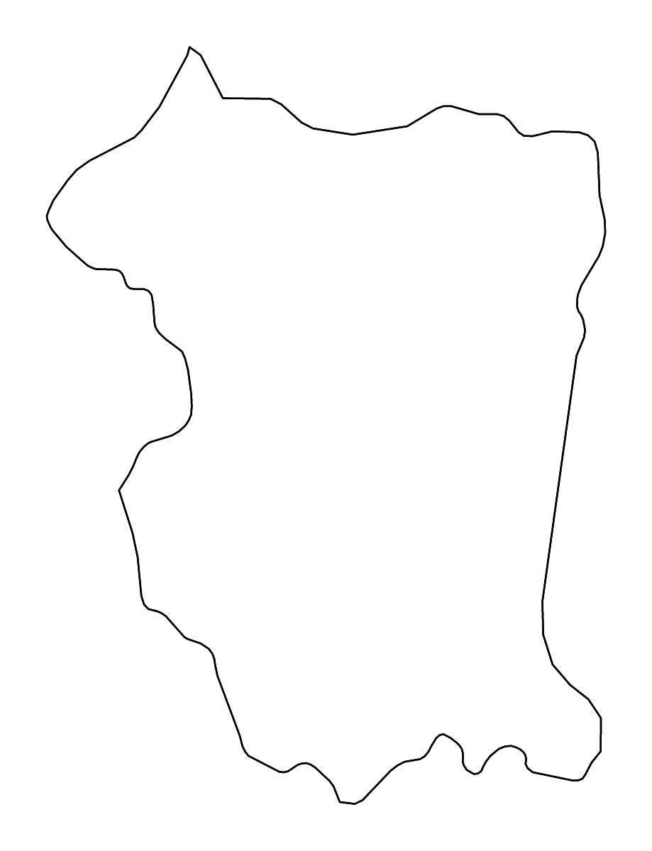 Mapa de contorno de Pordenone, Italy con ríos.