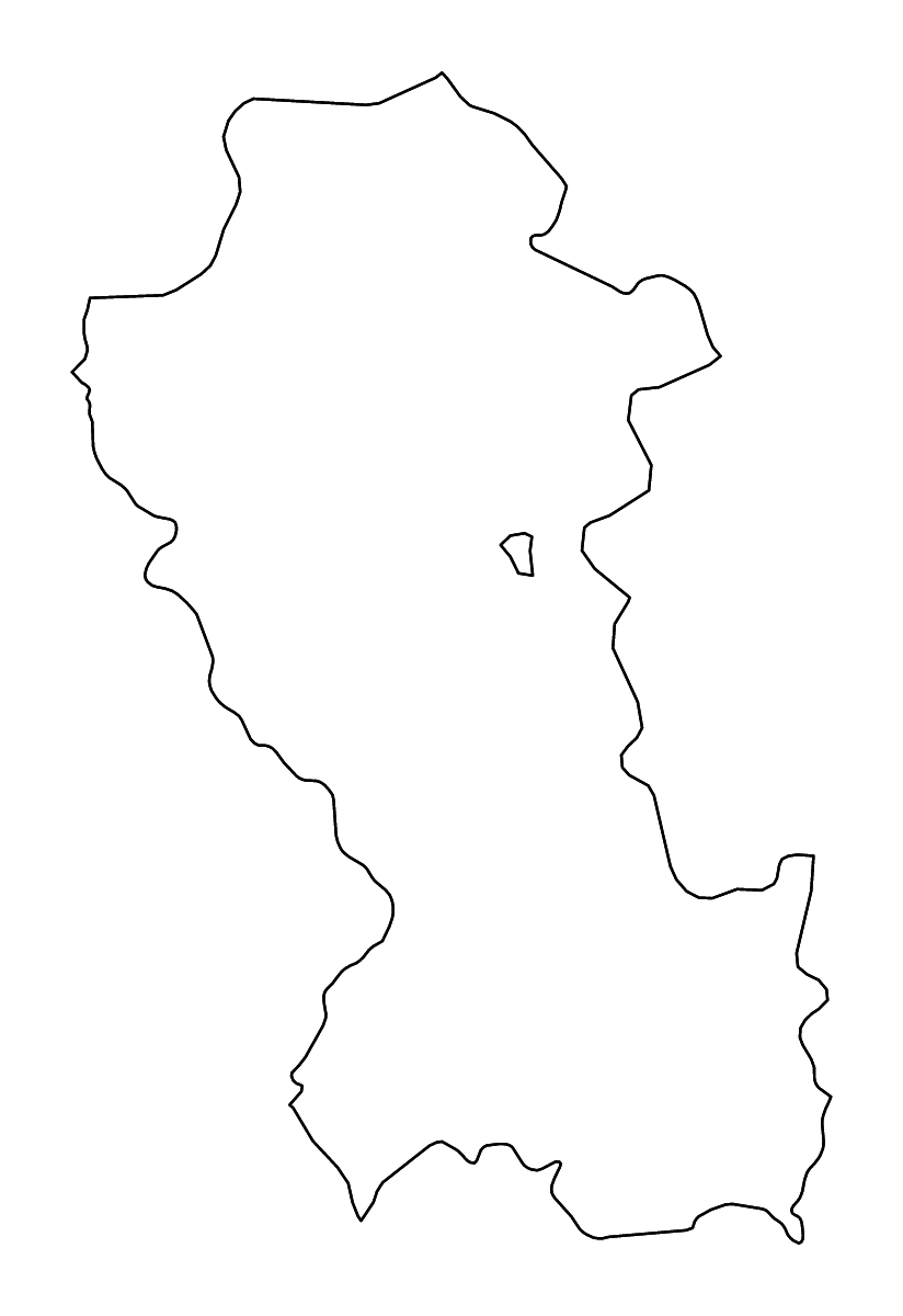 Mapa de contorno de Potenza, Italy con ríos.