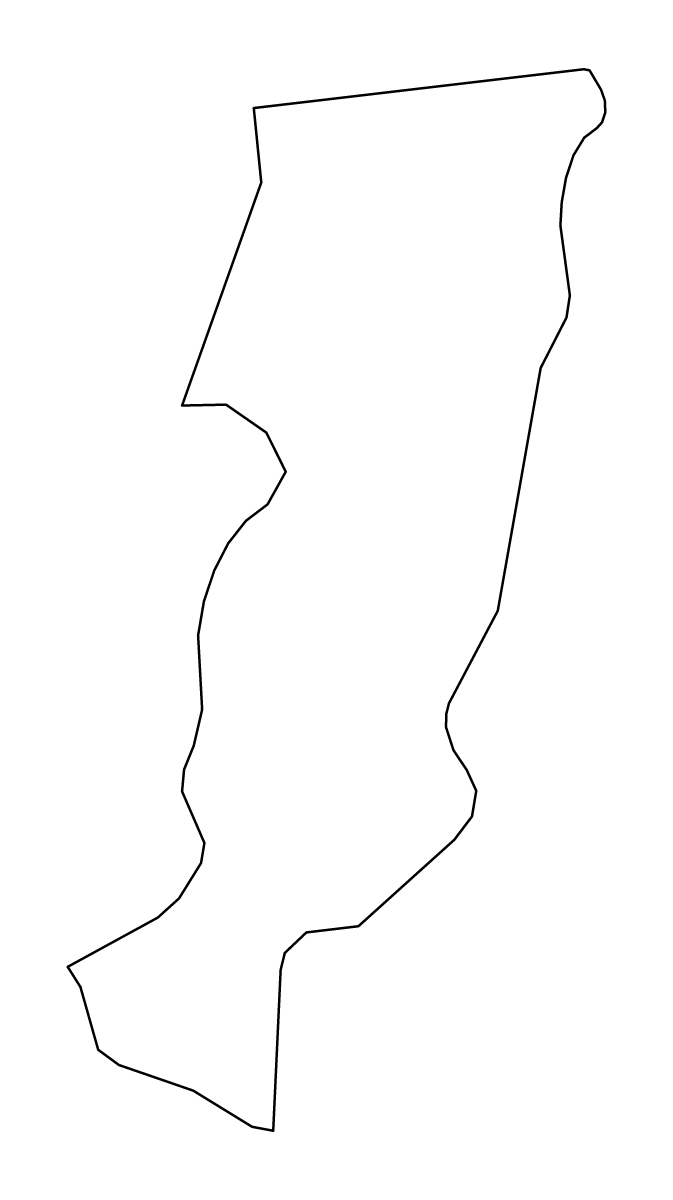 Outline map of Prato, Italy.
