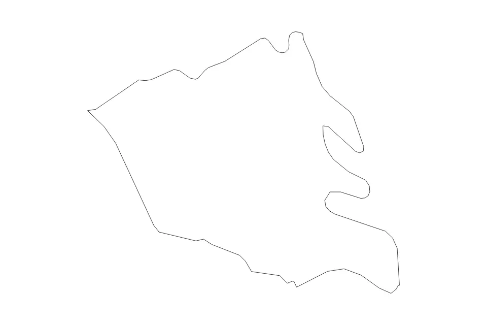 Outline map of Ragusa, Italy with subdivision borders.