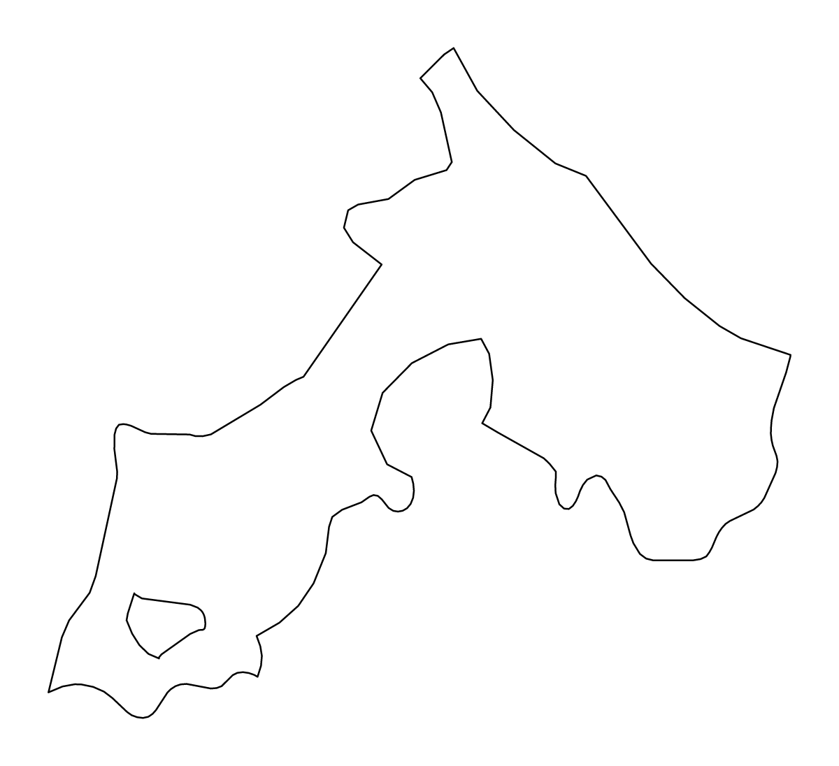 Mapa de contorno de Rimini, Italy.