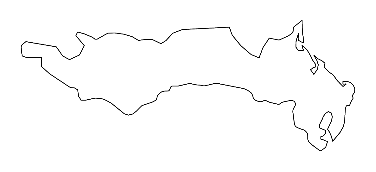 Outline map of Rovigo, Italy with rivers.