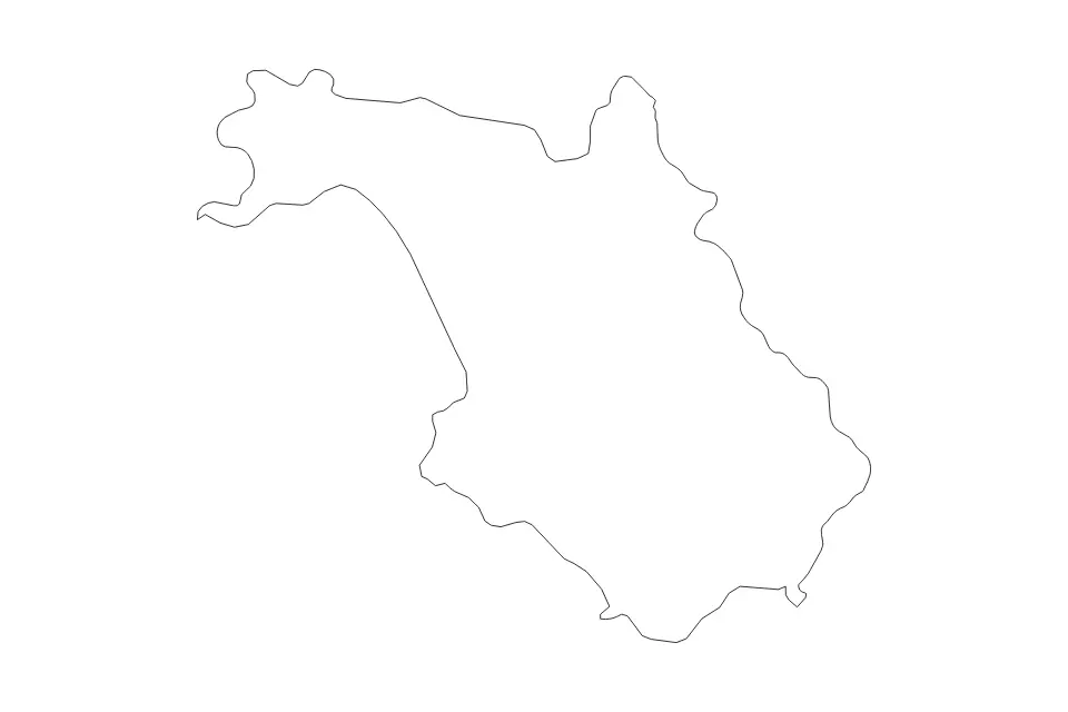 Carte de Salerno, Italy de type contour pour Europe, montrant contour avec des limites nettes.