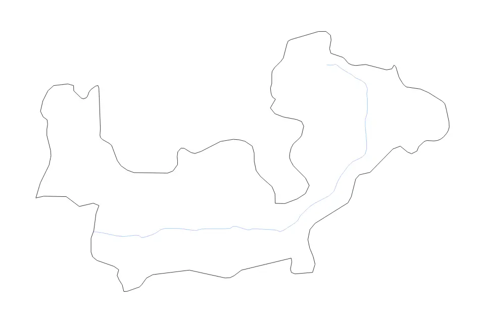 Outline map of Sondrio, Italy with subdivision borders and rivers.