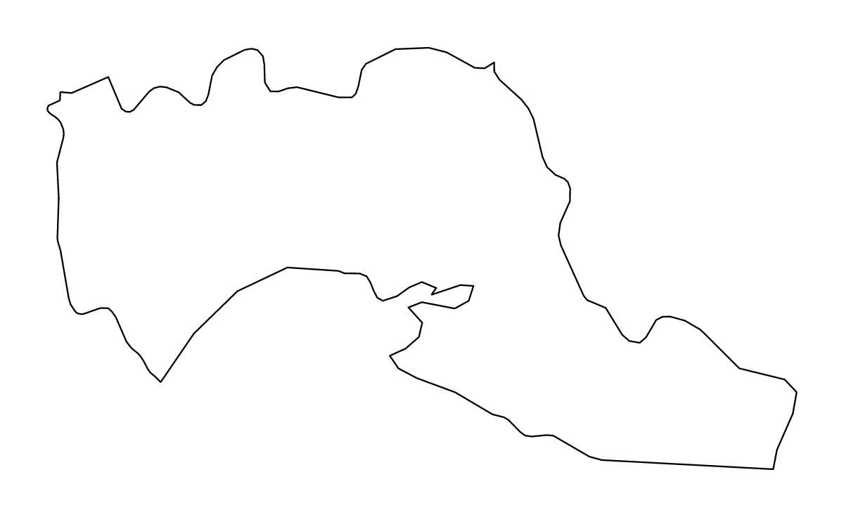 Outline map of Taranto, Italy.