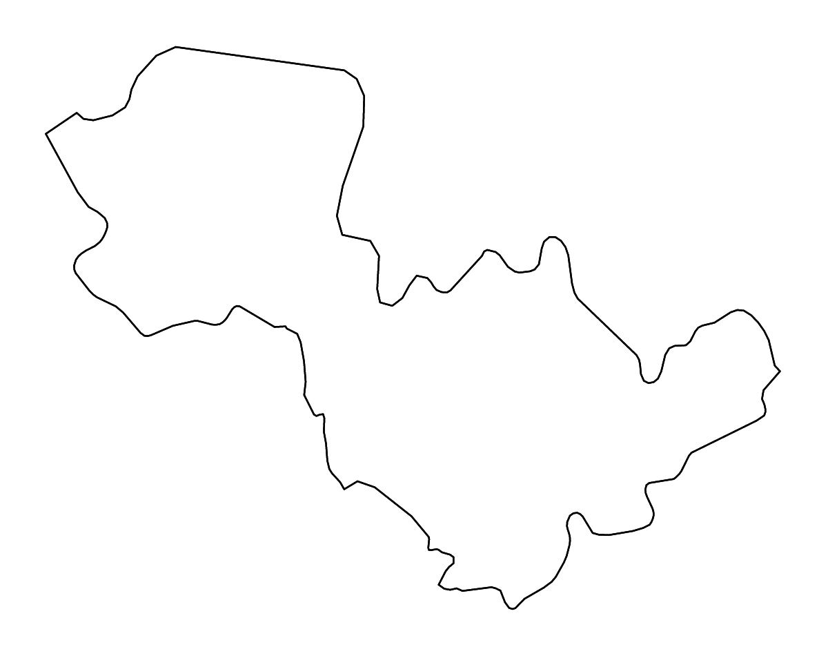Outline map of Terni, Italy with rivers.