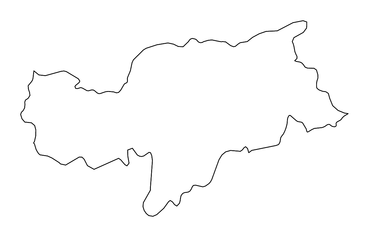 Mapa de contorno de Trentino-South Tyrol, Italy con ríos.