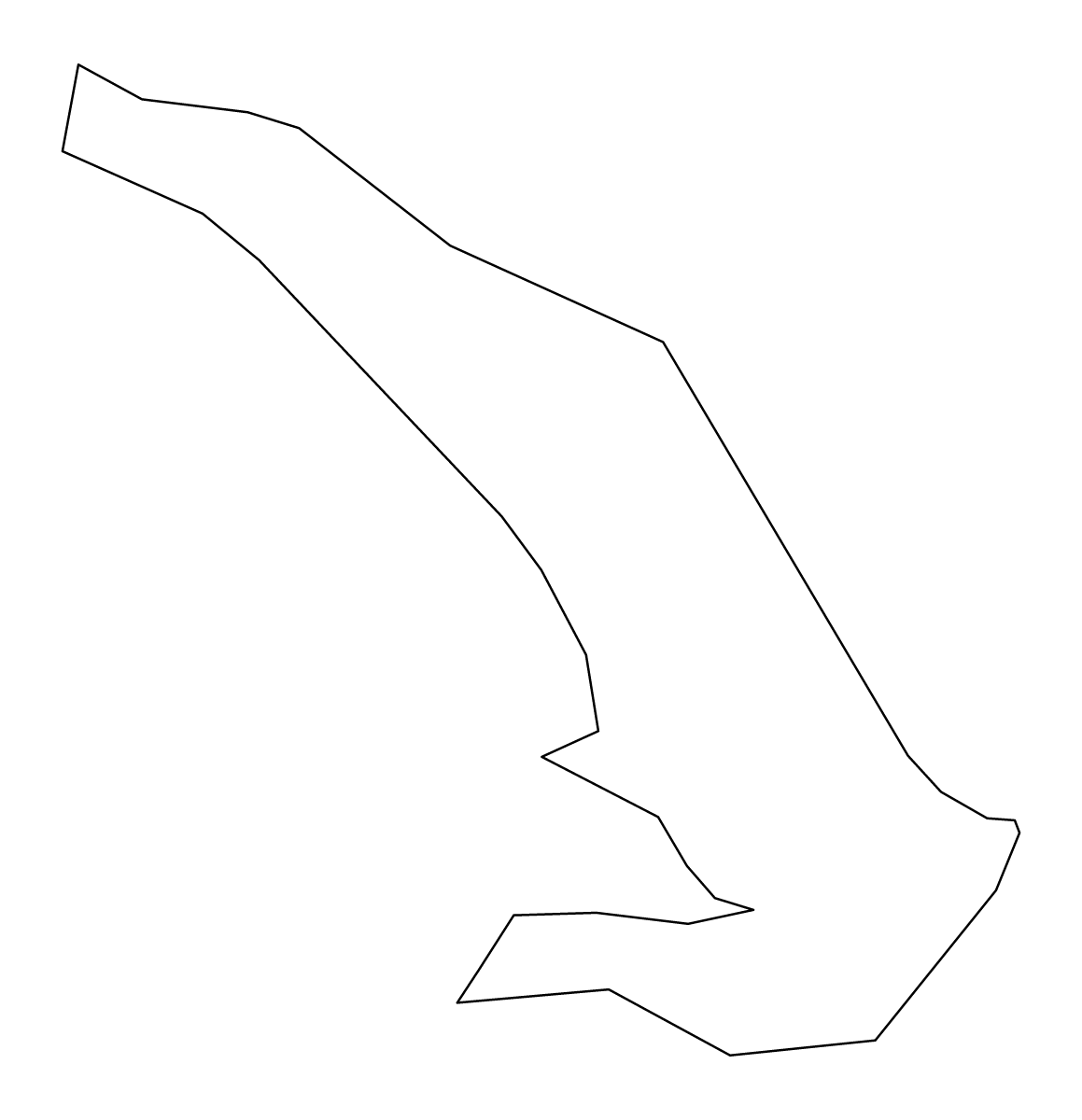 Outline map of Trieste, Italy.