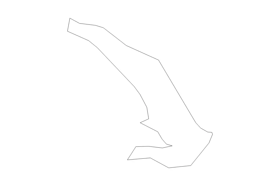 Outline map of Trieste, Italy with subdivision borders.