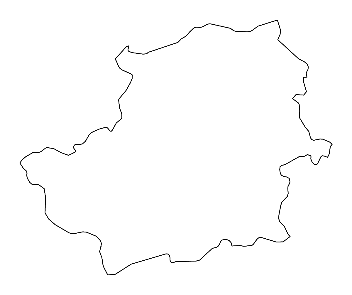 Outline map of Turin, Italy with rivers.