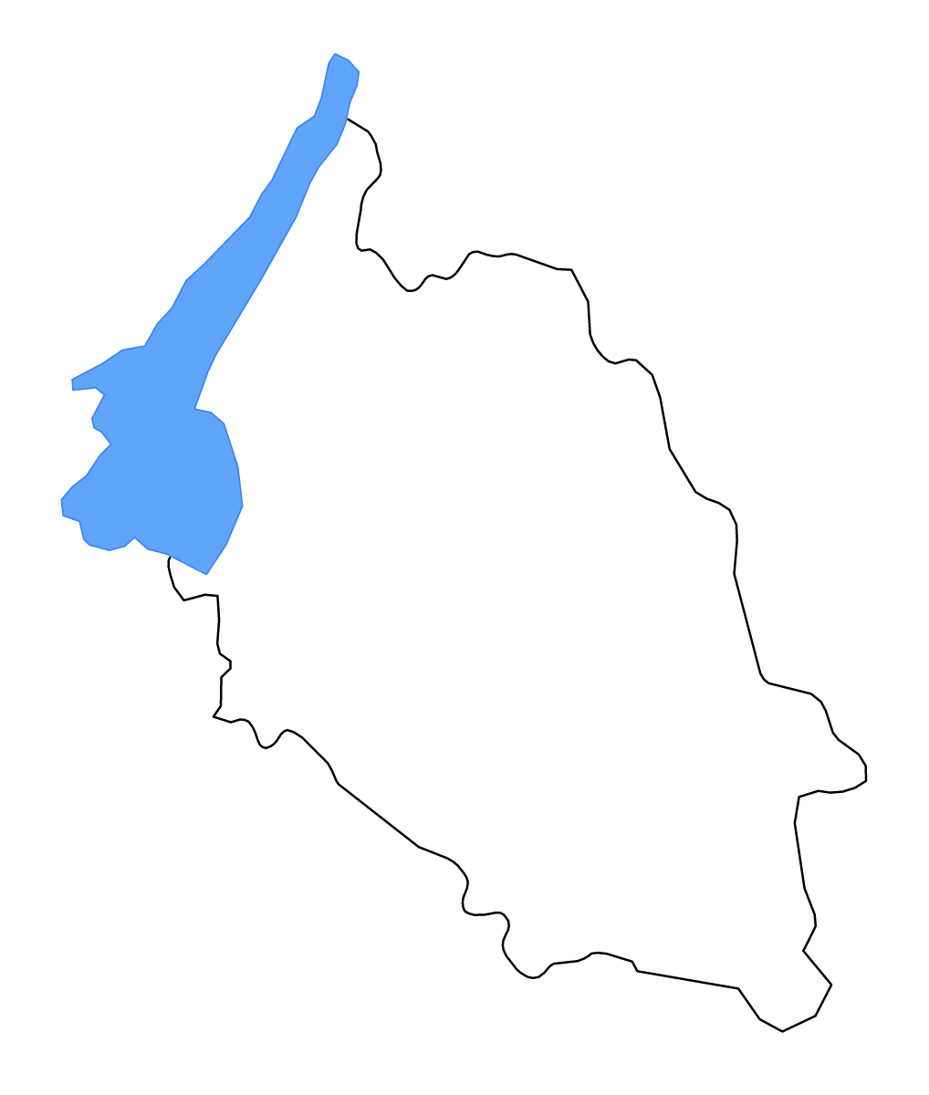 Outline map of Verona, Italy with lakes and rivers.