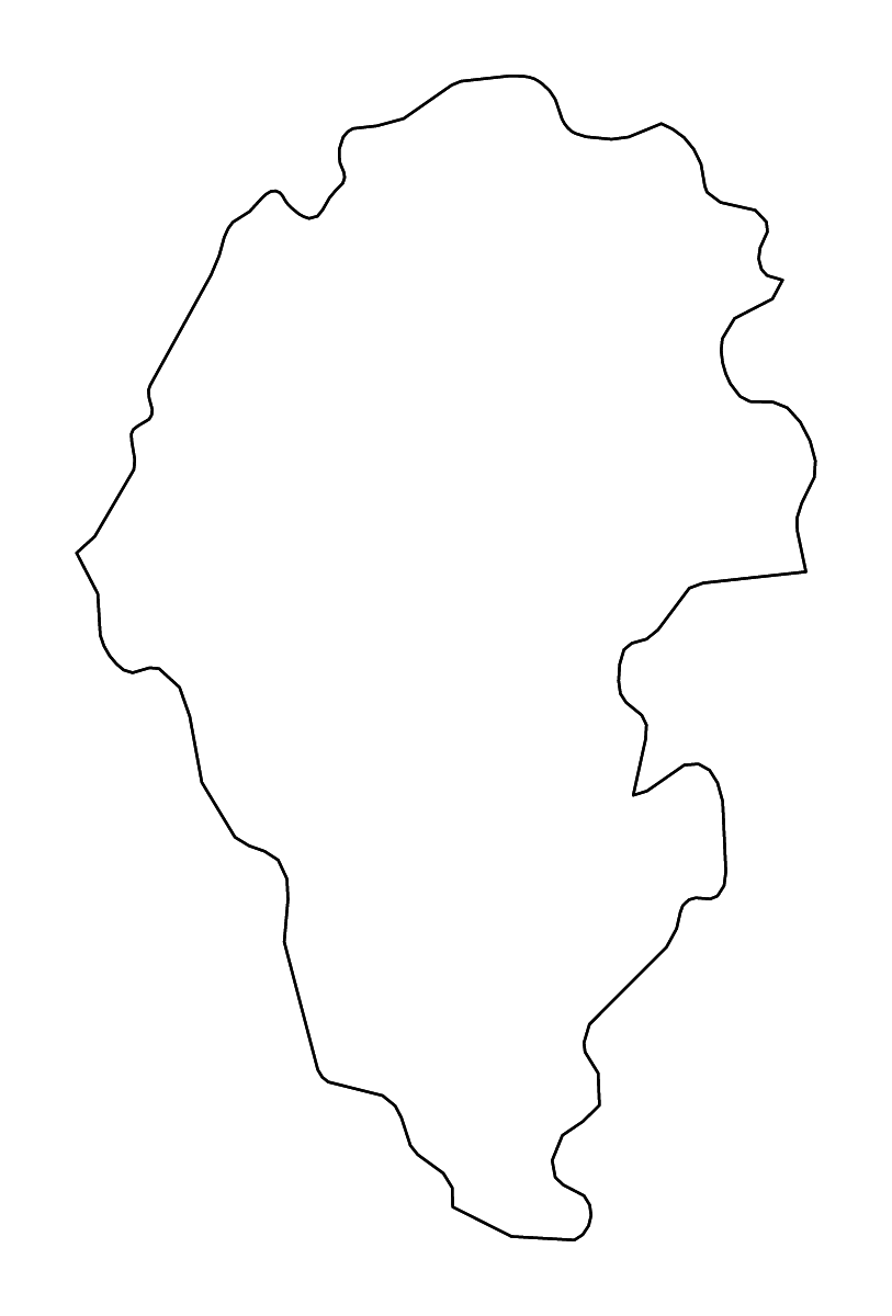 Outline map of Vicenza, Italy with rivers.