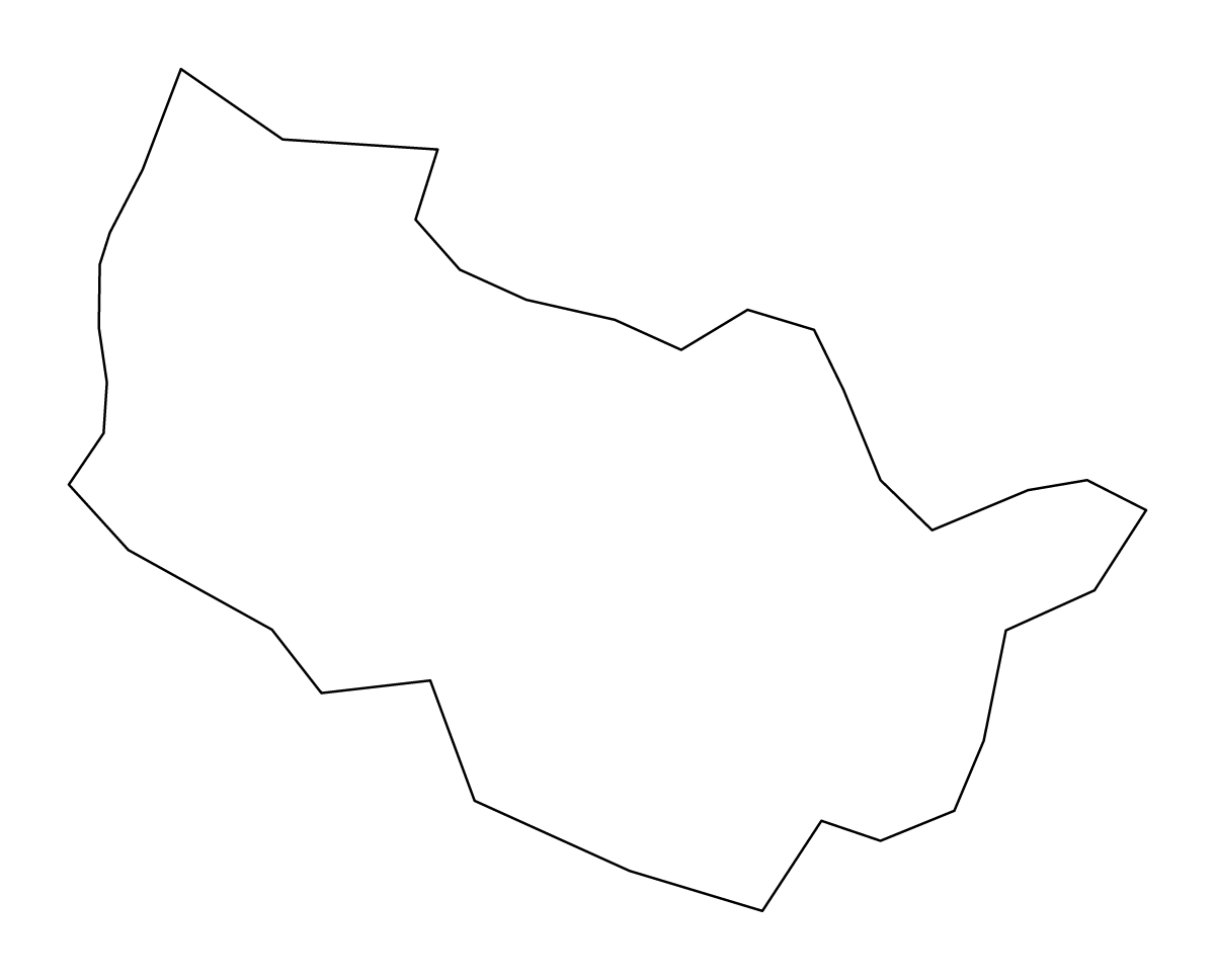 Mapa de contorno de Dečani, Kosovo.