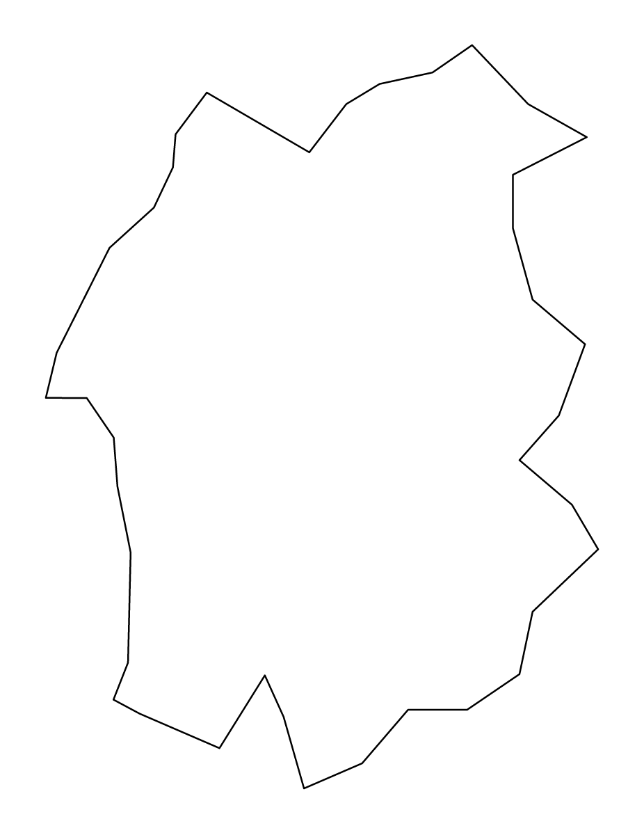 Outline map of Glogovac District, Kosovo.