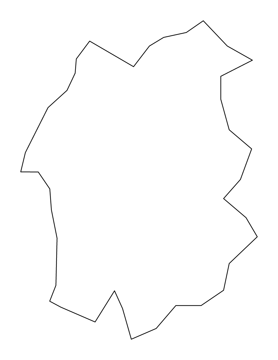 Outline map of Glogovac District, Kosovo.
