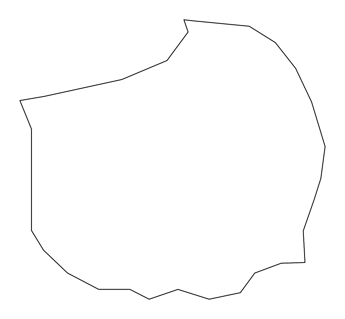 Mapa de contorno de Istok, Kosovo con ríos.