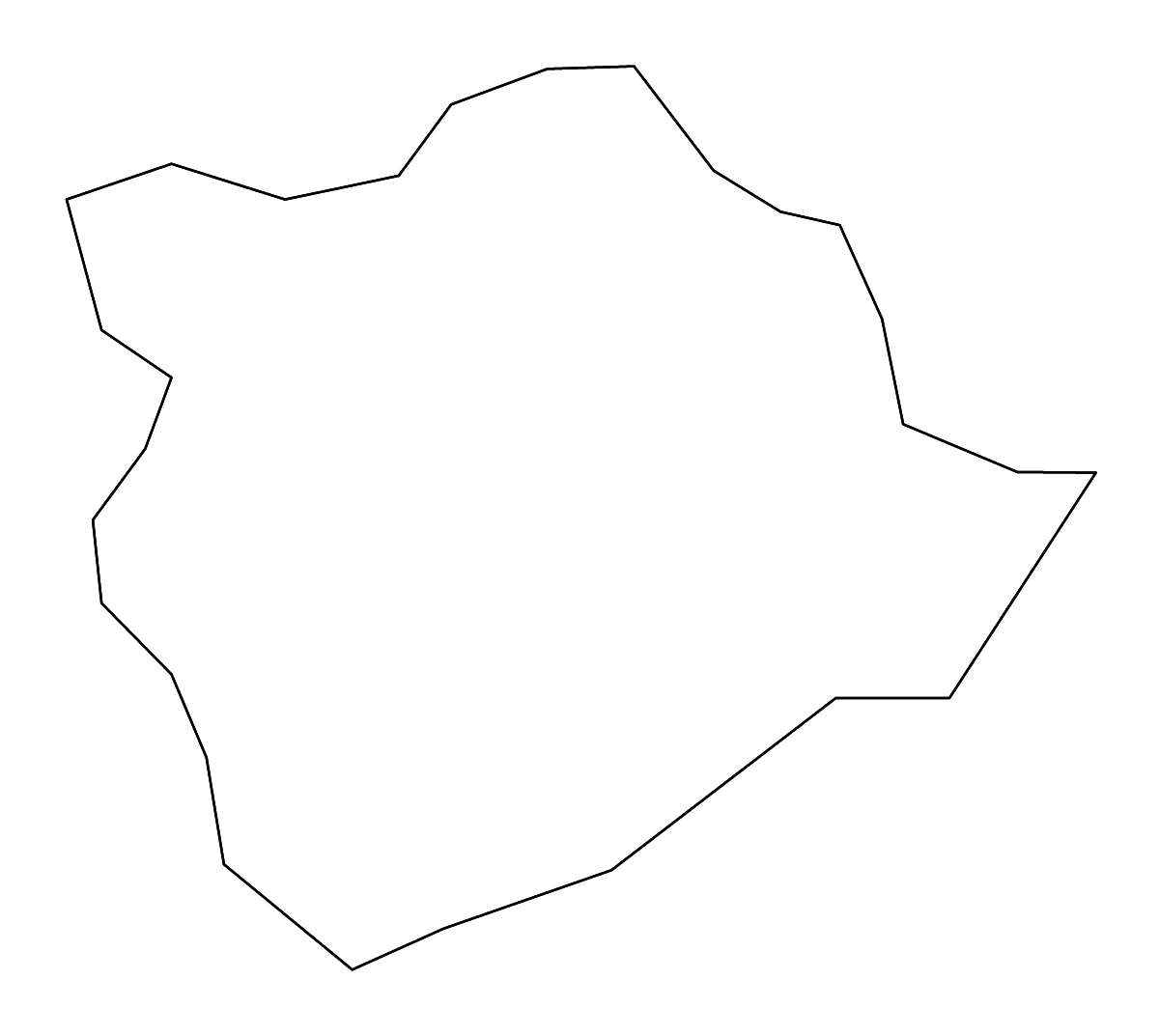 Carte de contour de Klina, Kosovo avec rivières.