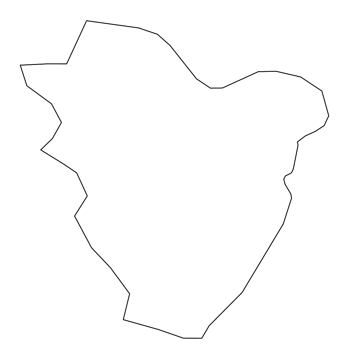 Outline map of Kosovo-Pomoravlje District, Kosovo with rivers.