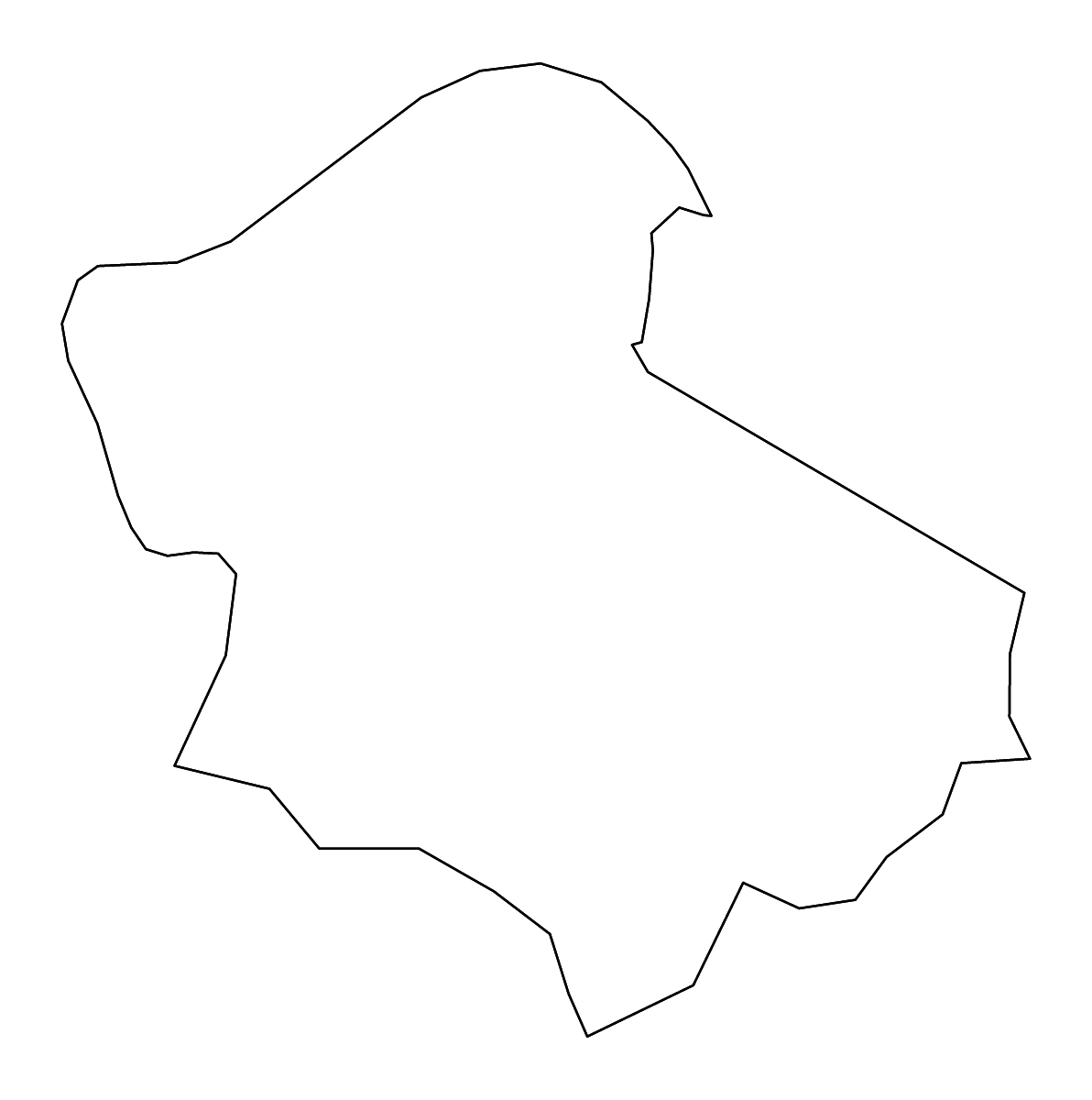 Outline map of Leposavić District, Kosovo with rivers.